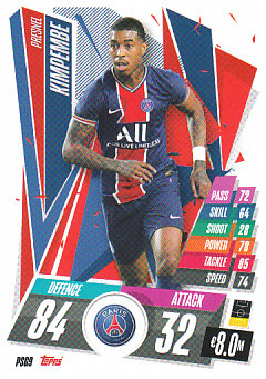Presnel Kimpembe Paris Saint-Germain 2020/21 Topps Match Attax CL #PSG09
